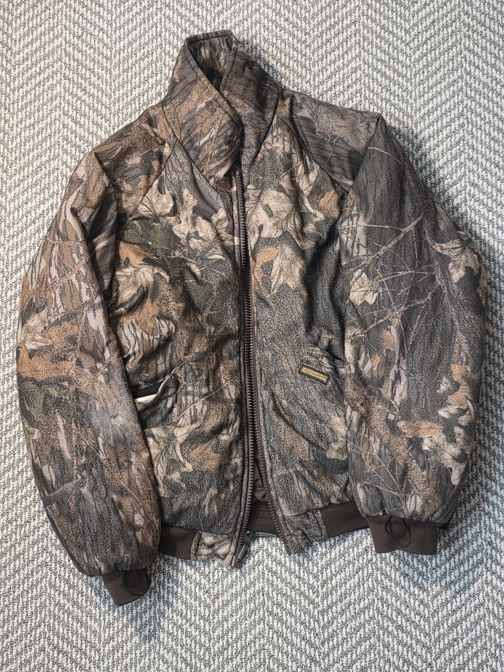 Vintage Remington Men's Camo Insulated Bomber Hunting Jacket Size Medium